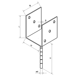 Patka kotevní do betonu Typ U 140x120x4,0