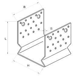 Kotevní prvek Typ U 80x80x4,0 s prolisem
