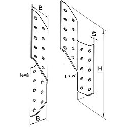 Spojka vaznice krokev 370x2,0 pravá