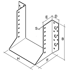 Trámová botka - třmen Typ2 160x160x2,0