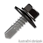 Šroub samovrtný (farmářský) 4,8x20 s podložkou EPDM (RAL 8019) hnědá dřevo/plech