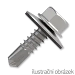 Šroub samovrtný (farmářský) 4,8x35 s podložkou EPDM (RAL 9006) bílý hliník dřevo/plech