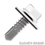 Šroub samovrtný (farmářský) 4,8x35 s podložkou EPDM (RAL 9010) bílá dřevo/plech