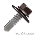 Šroub samovrtný (farmářský) 4,8x35 s podložkou EPDM (RAL 8017) hnědá dřevo/plech